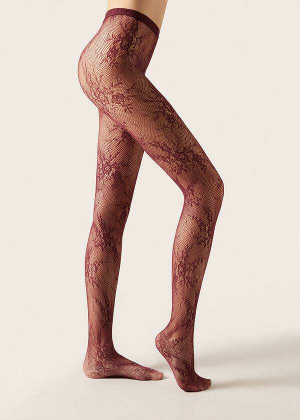 Floral Fishnet Tights