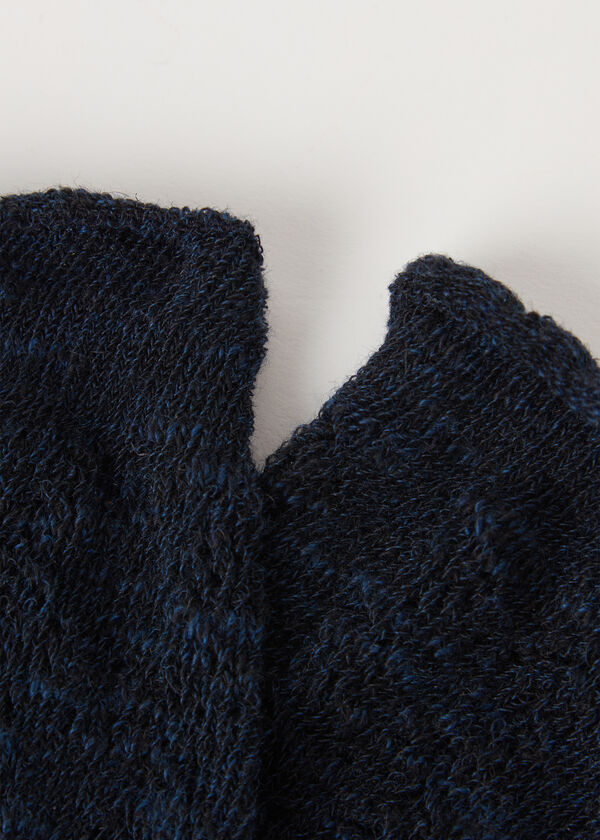 Krátké děrované ponožky s příměsí lnu