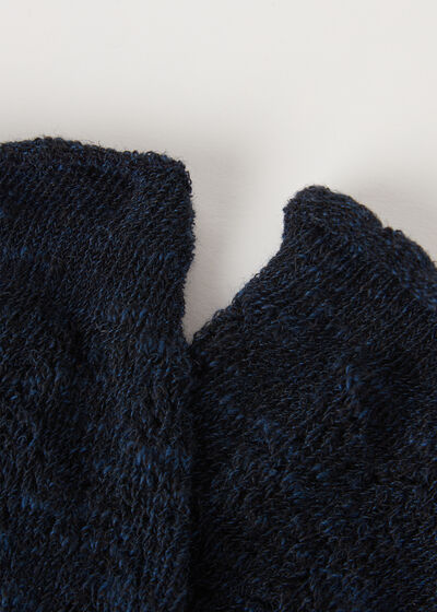 Κοντές Κάλτσες από Λινό με Διάτρητη Ύφανση
