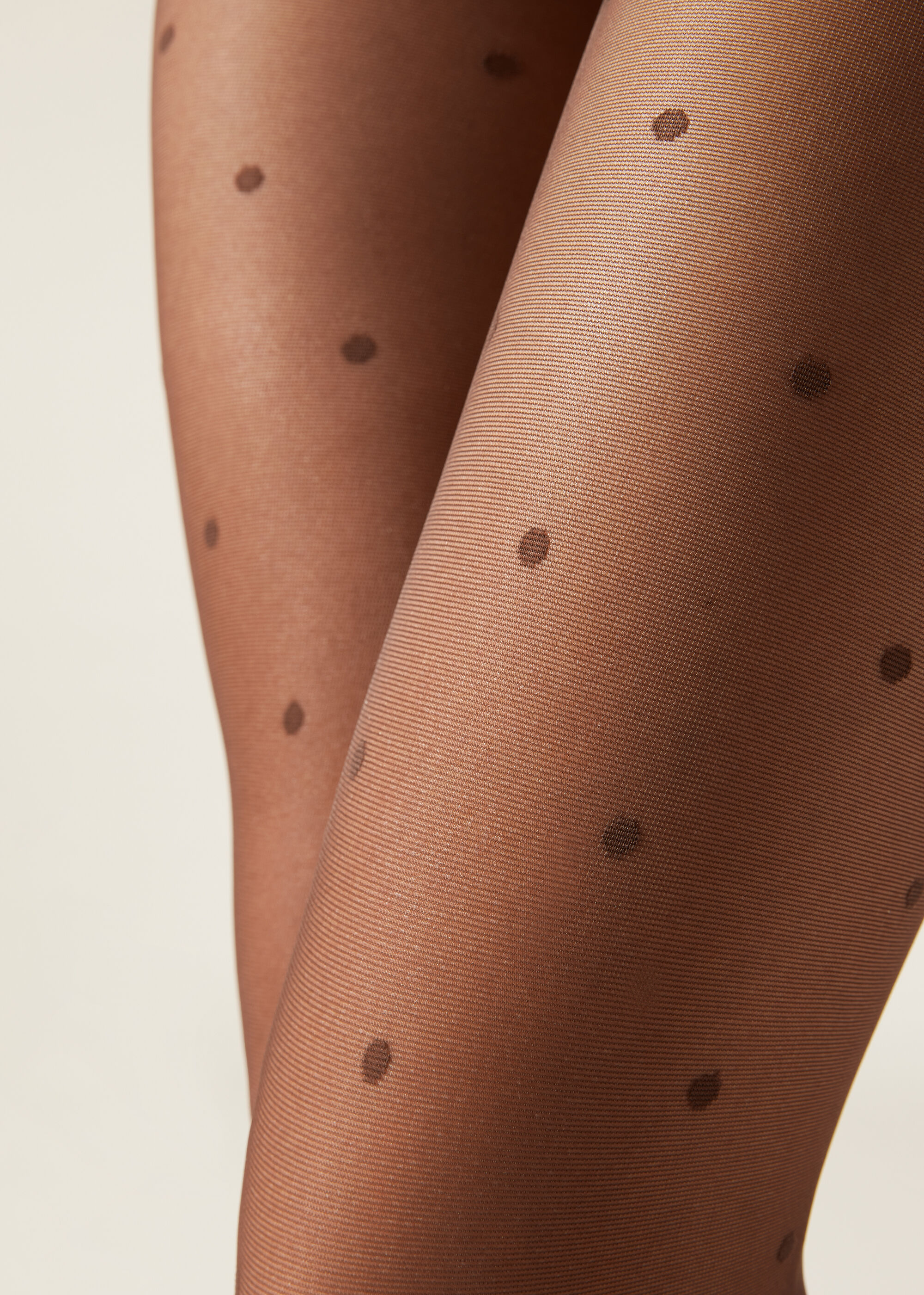 Collant Voile 30 Deniers à Motifs Pois