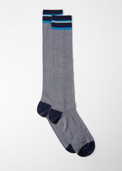 Calcetines Largos Micro Rayas de Hombre