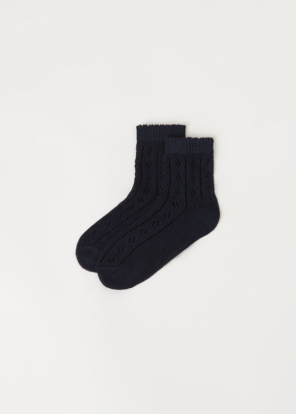 Kurze Socken mit Lochmuster für Mädchen