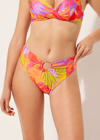High-Waisted Swimsuit Bottoms Tropical Pop