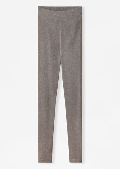 Gerippte Leggings mit Cashmere