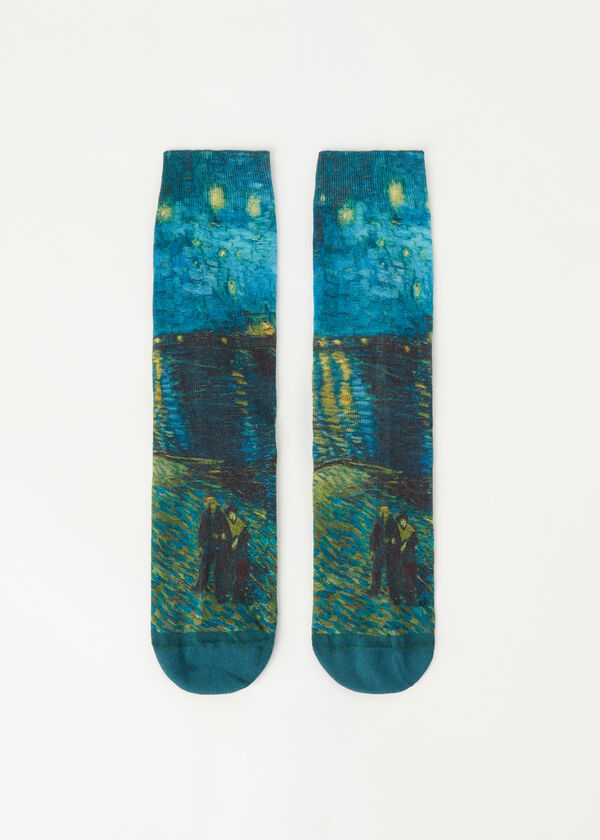 Krátké pánské ponožky s uměleckým potiskem
