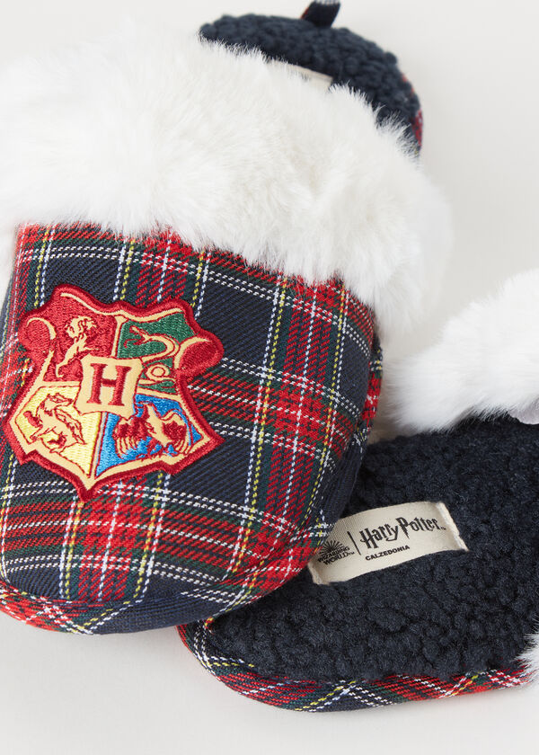 Harry Potter Christmas Slippers in Tartan Fabric and Soft Trim