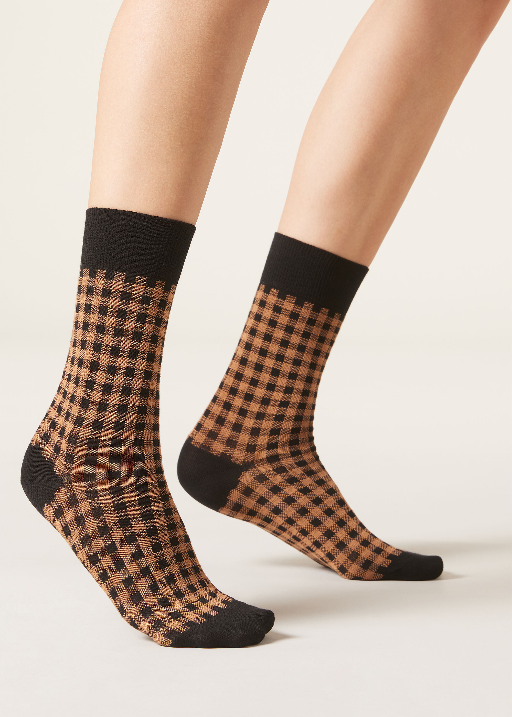 Chaussettes à motif vichy