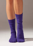 Kurze Socken in Rippe mit Wolle und Kaschmir