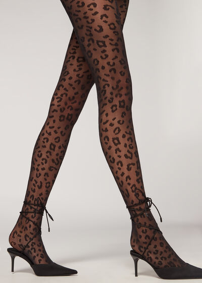 Collants Transparentes de 30 Den Animalier