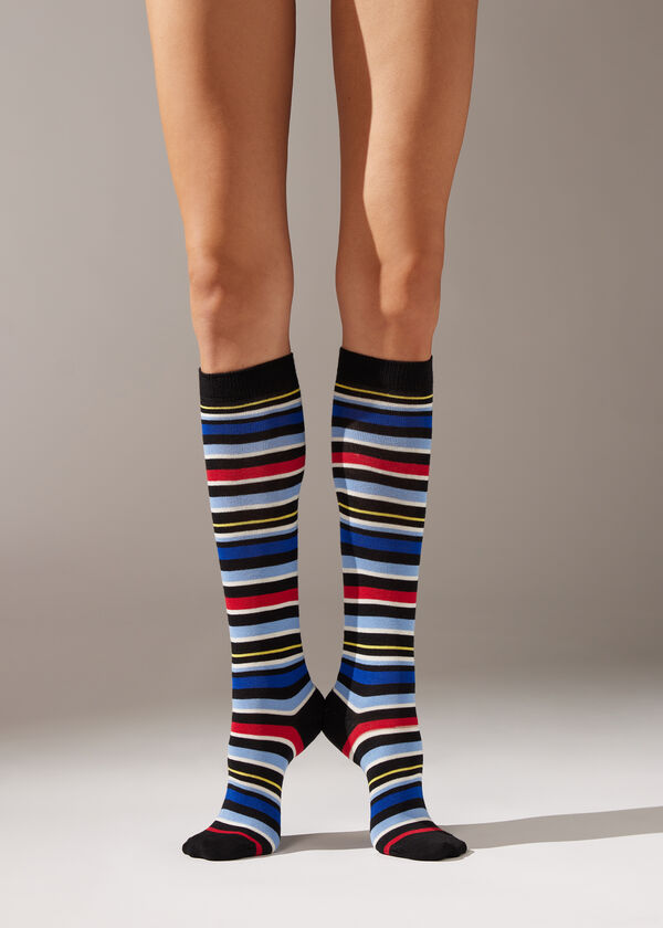 Coloured Stripe Long Socks