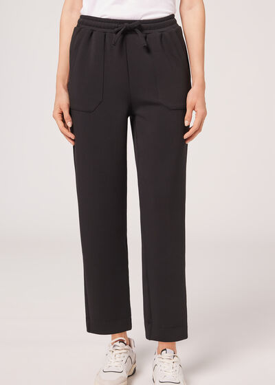 Modal Trousers with Pockets and Drawstring