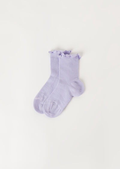 Chaussettes courtes côtelées pour fille