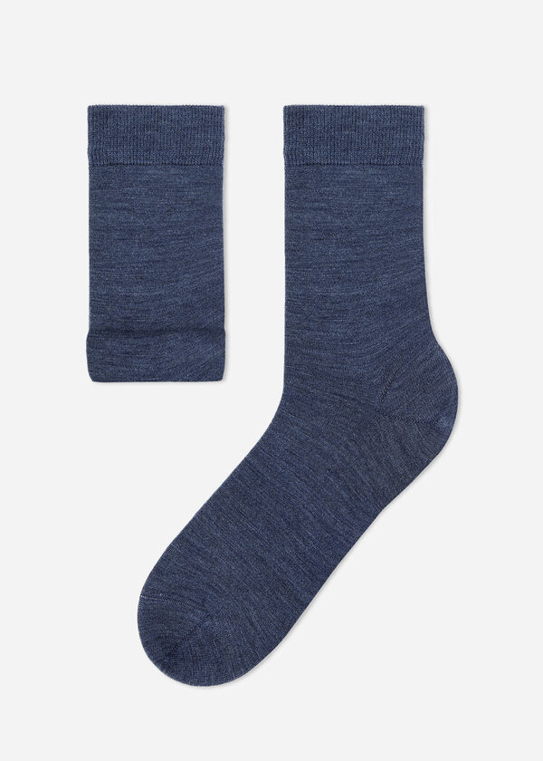 Chaussettes courtes en laine et coton pour homme