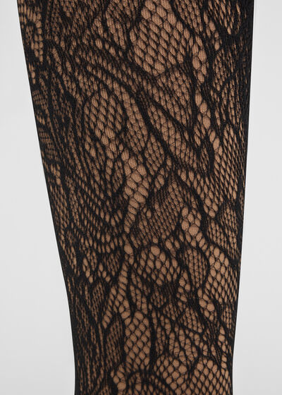 Double-Layer Thermal Tights with Lace