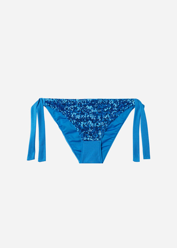 Sequined Side-Tie Swimsuit Bottom Cannes