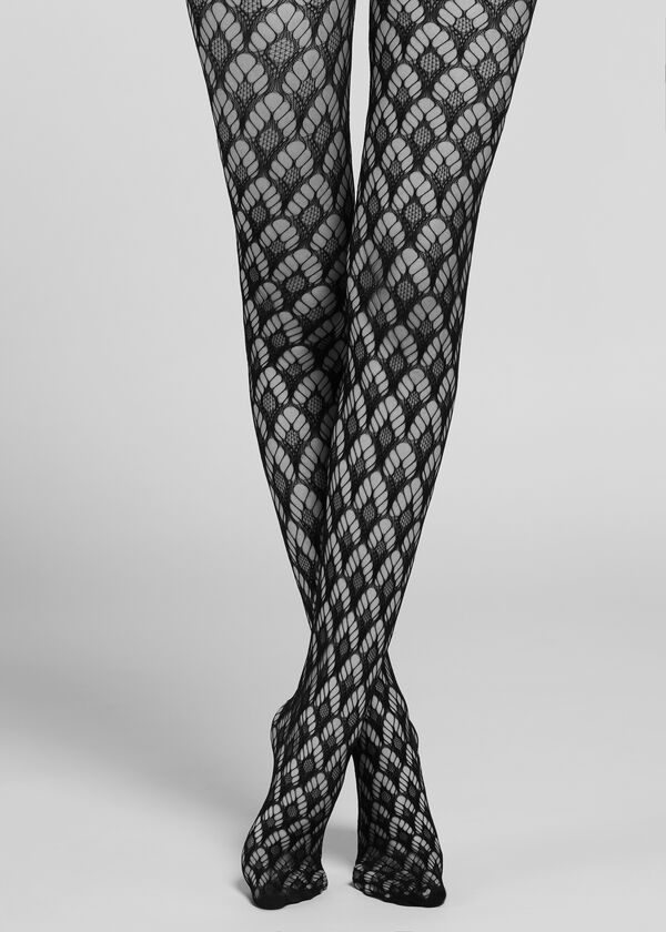 Fan-patterned fishnet tights - Calzedonia