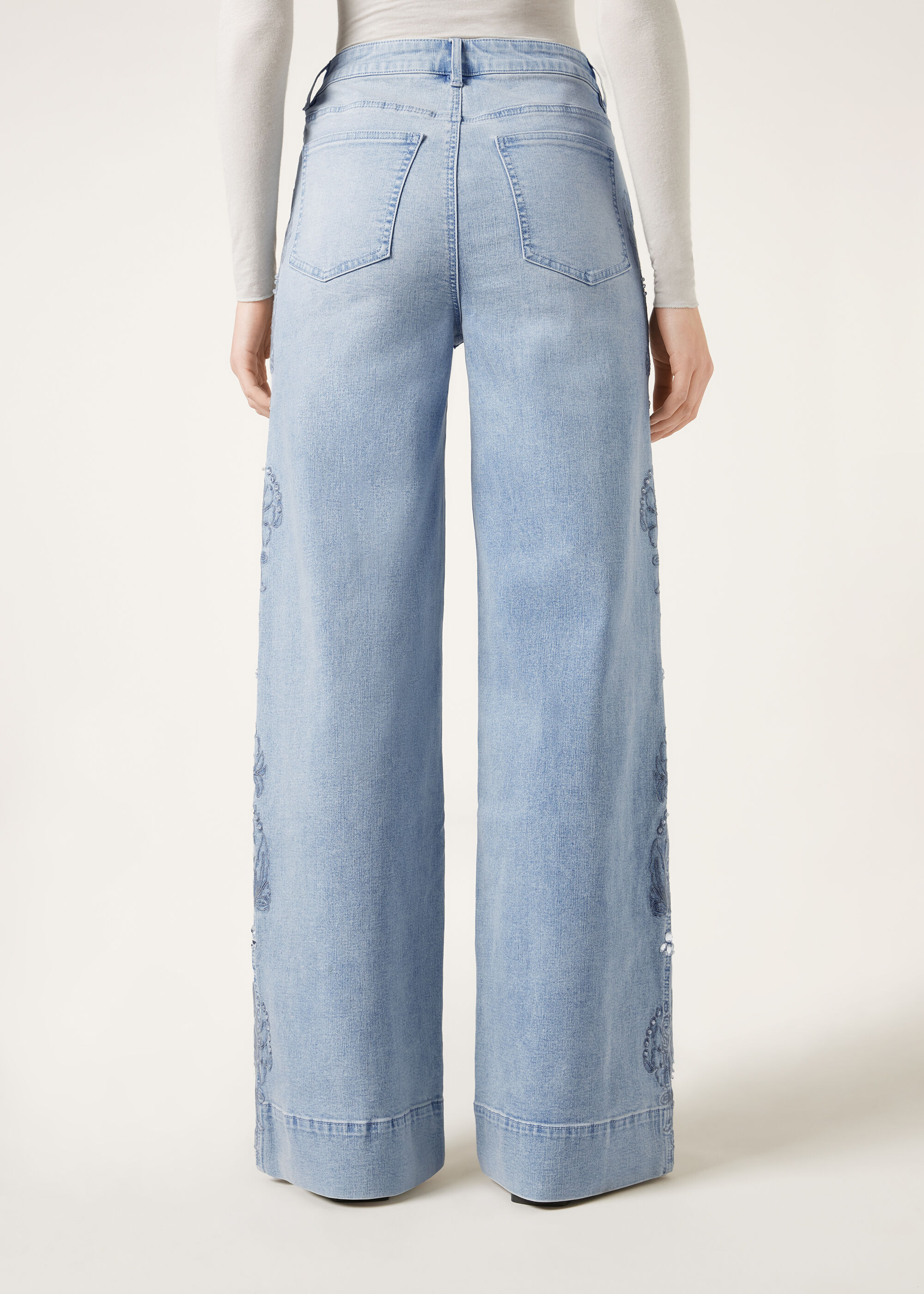 Palazzo Jeans with Embellishments
