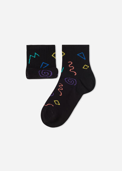Detské krátke ponožky s celoplošným vzorom