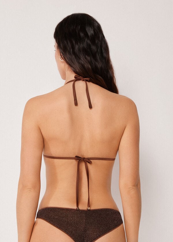 Triangle Bikini Top Metallic Glow