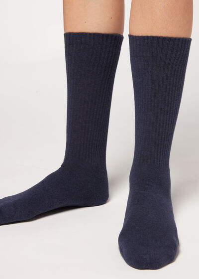 Calcetines largos hombre: algodón, lana e hilo