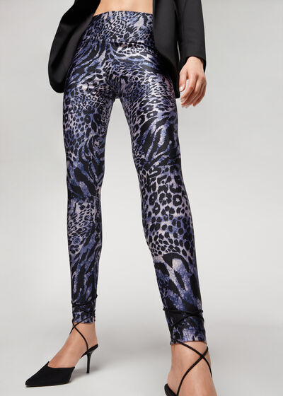 Shiny Animal-Print Athletic Leggings