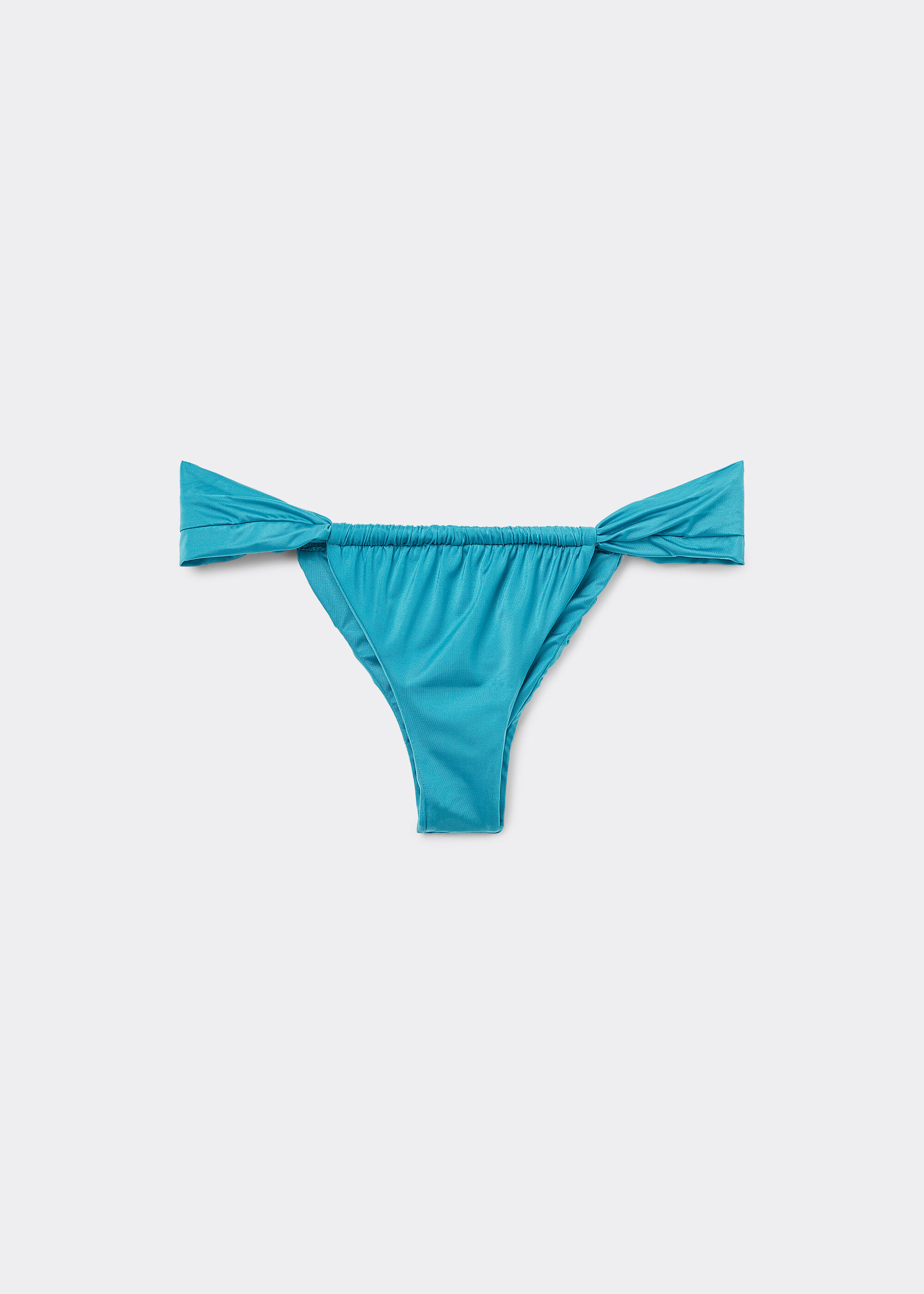 Narrow Tie Brazilian Bikini Bottoms Shiny Satin