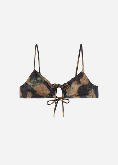 Bustier-Bikinioberteil mit herausnehmbaren Polstern Sparkling Camouflage