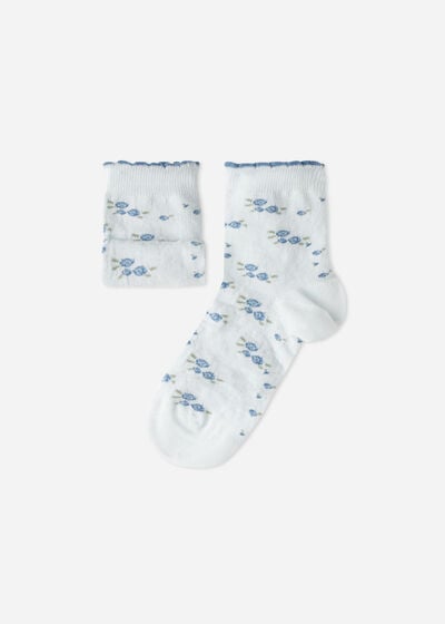 Eco kratke čarape s cvjetnim uzorkom za djevojčice