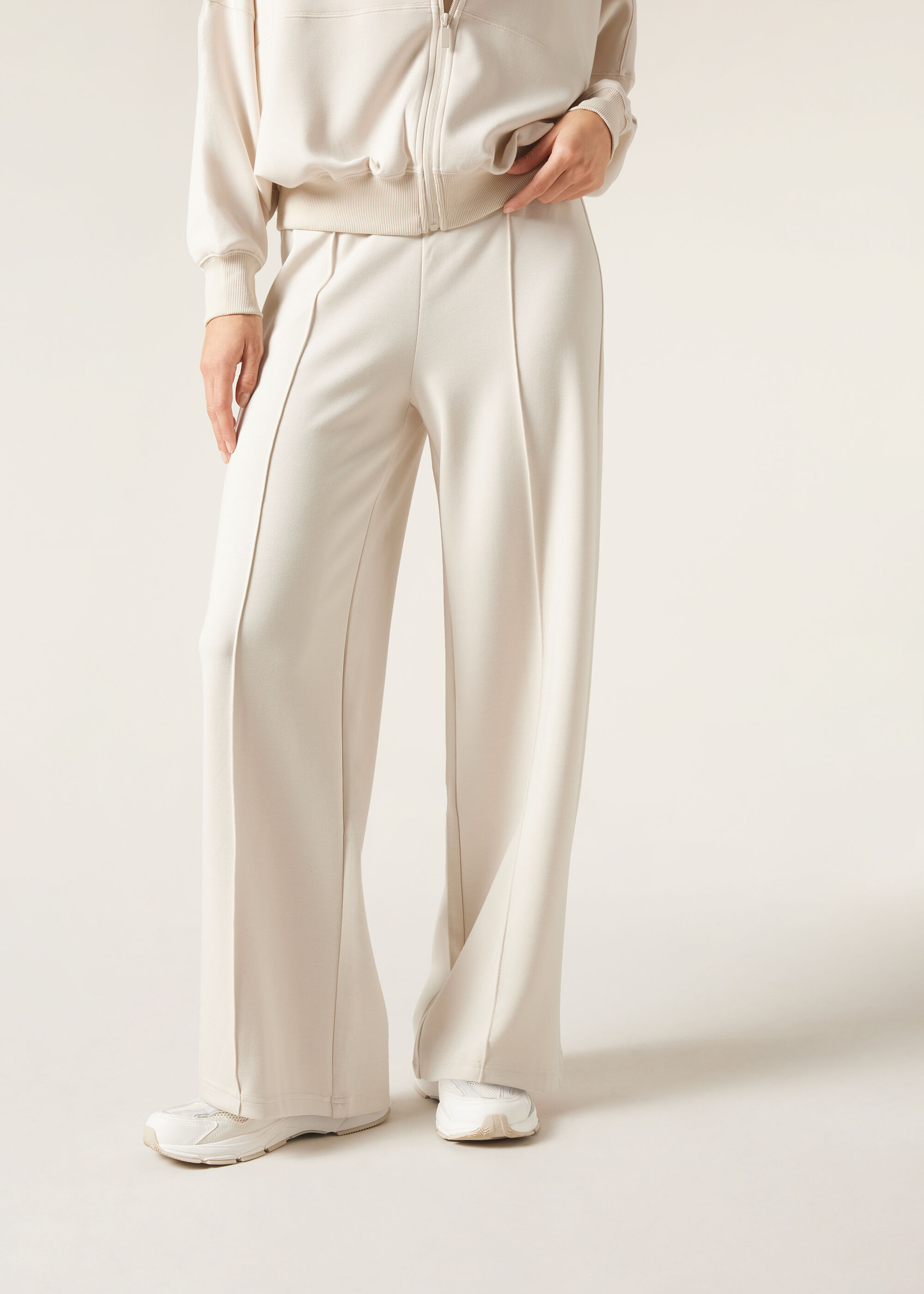 Pantalón Palazzo Deportivo Con Raya Vertical