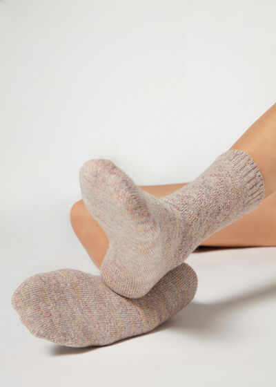 Krátké uzlíčkové ponožky s příměsí vlny