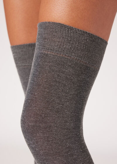 Glitter Cashmere Over-the-Knee Socks