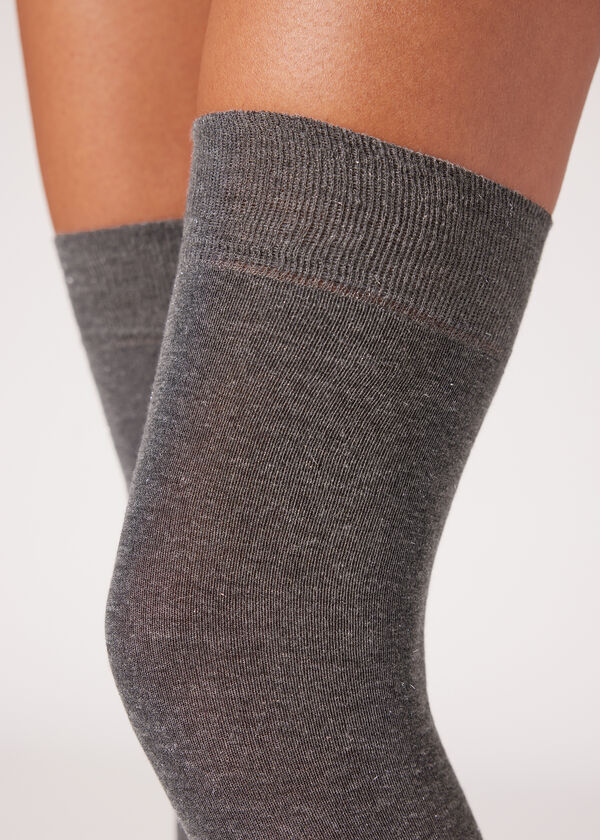 Cashmere and Glitter Over-the-Knee Socks