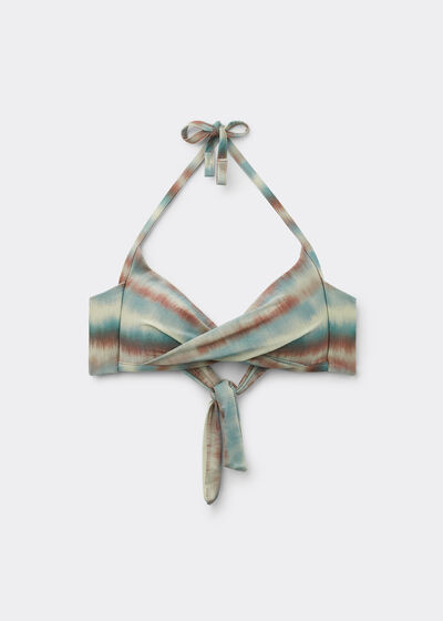 Top Triangle Enconxat Biquini Glittery Tie-Dye