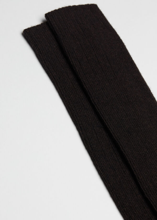 Men&rsquo;s Long Ribbed Socks with Wool and Cashmere