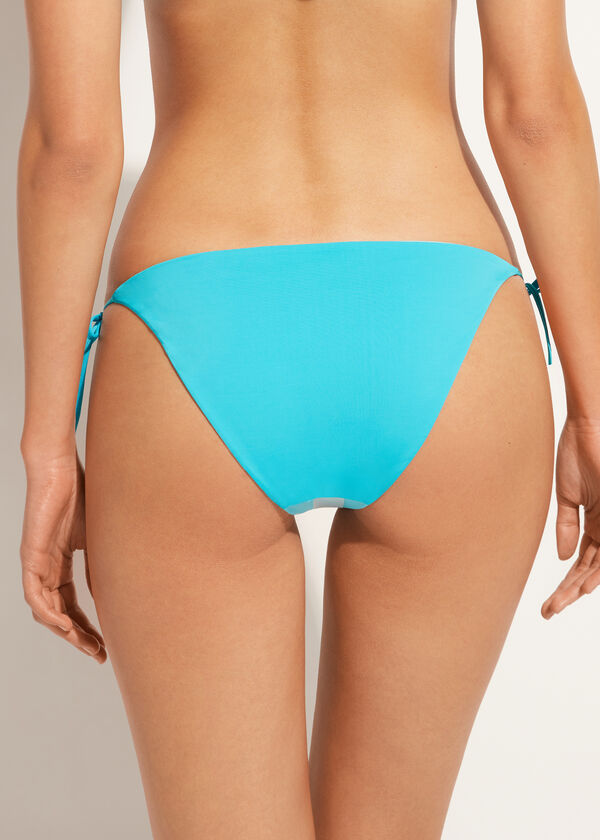 Bikinihose in Colourblock-Optik mit schmalen Bändchen Azzorre