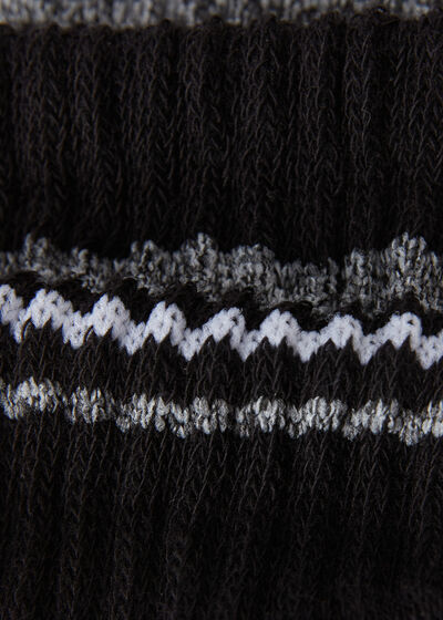 Kurze Socken mit Streifen in Rippstrick für Kinder