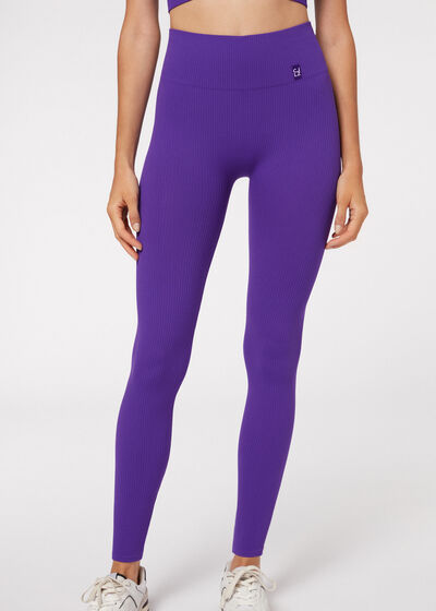 Seamless Fine Ribbed Sports Leggings