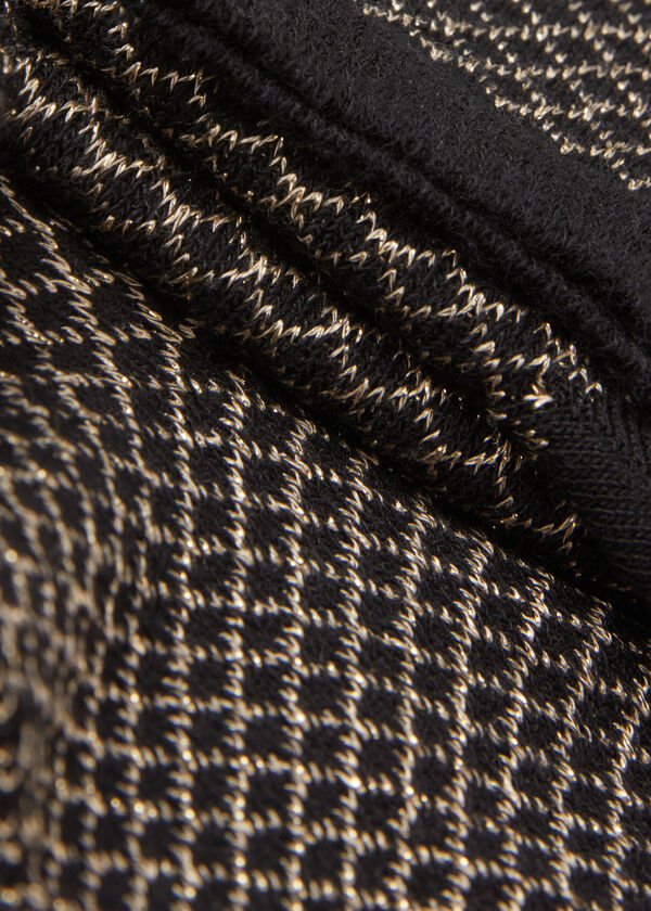 Kurze Socken mit Rautenmuster und Glitzer