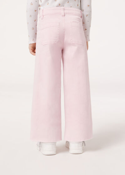 Dievčenské rozšírené džínsy s bieleným efektom