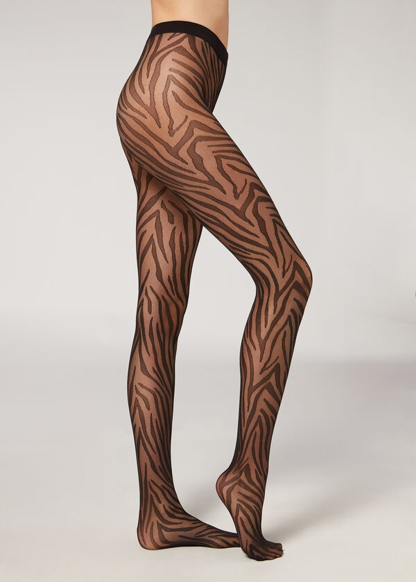 Sheer 20 Denier Animal-Print Tights - Calzedonia