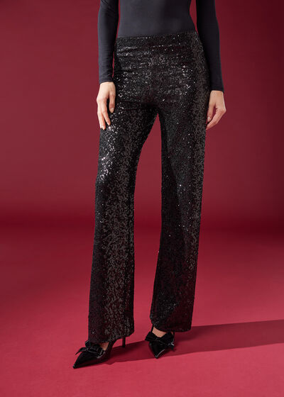 Leggings a Palazzo in Paillettes