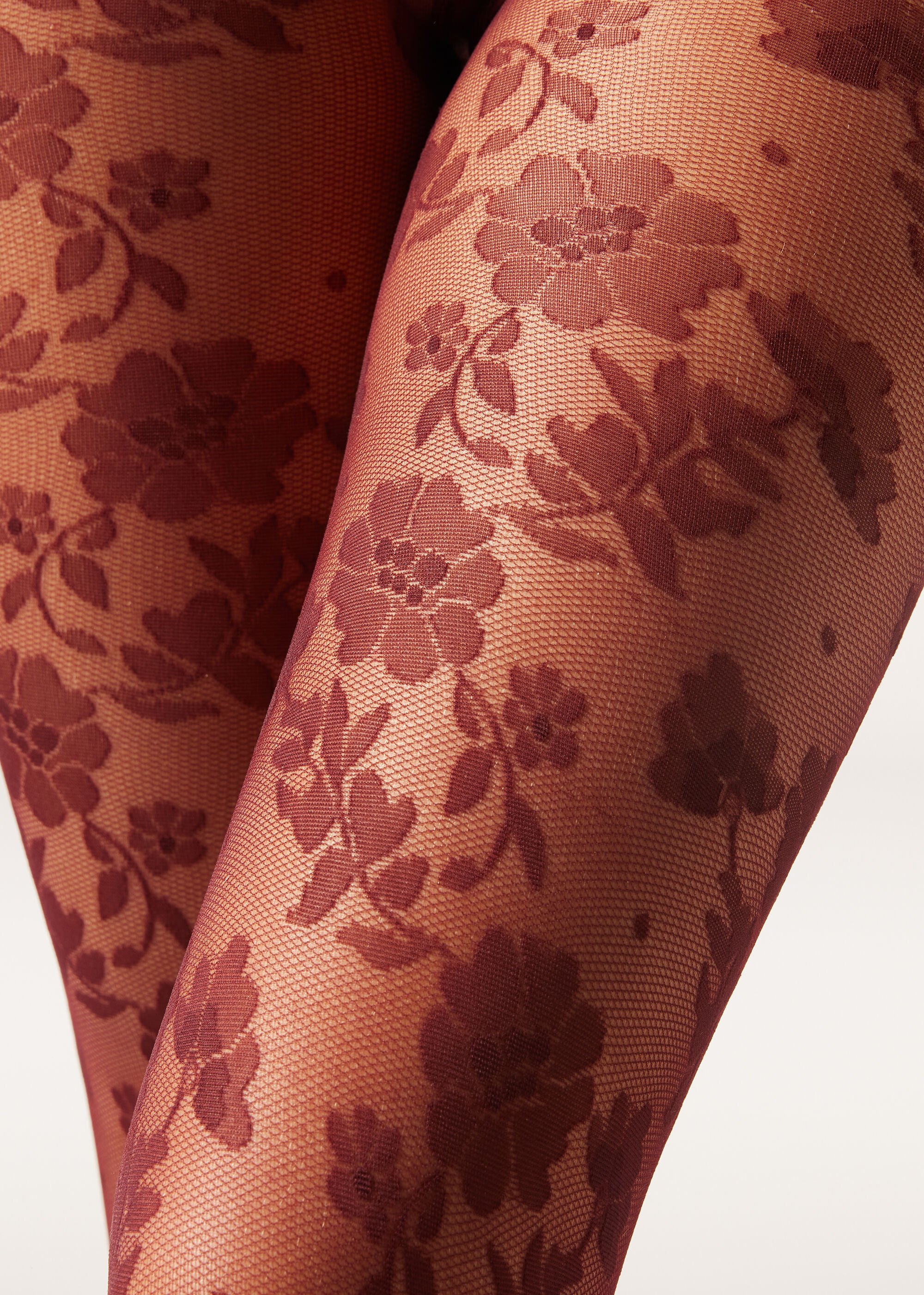 Floral-Patterned Tights