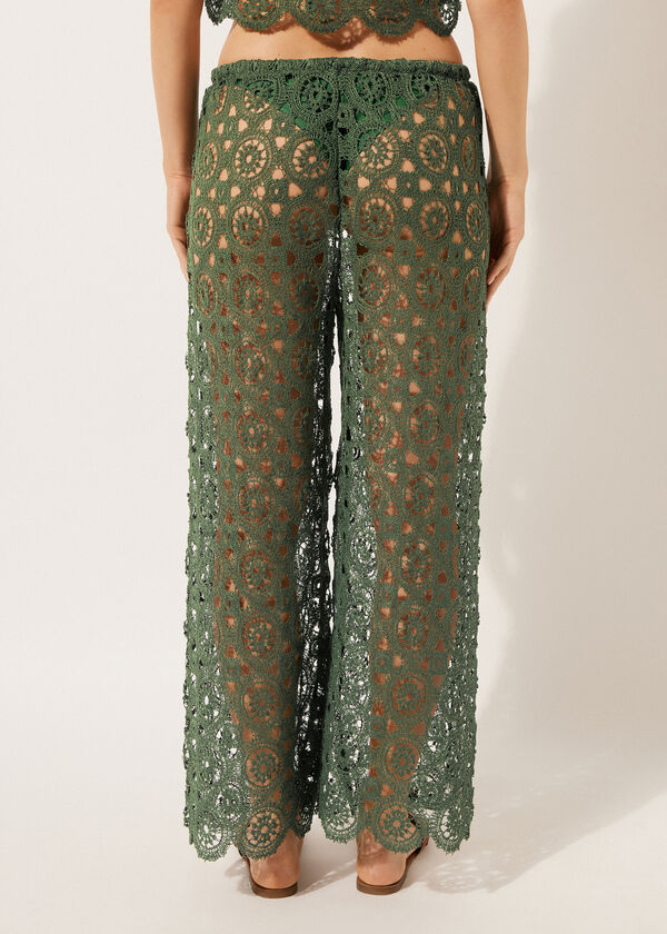 Geometric Crochet Palazzo Trousers