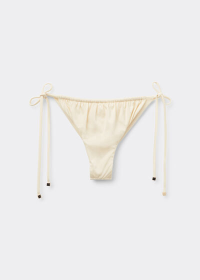 Cuecas de Biquíni Brasileira com Laços Shiny Satin