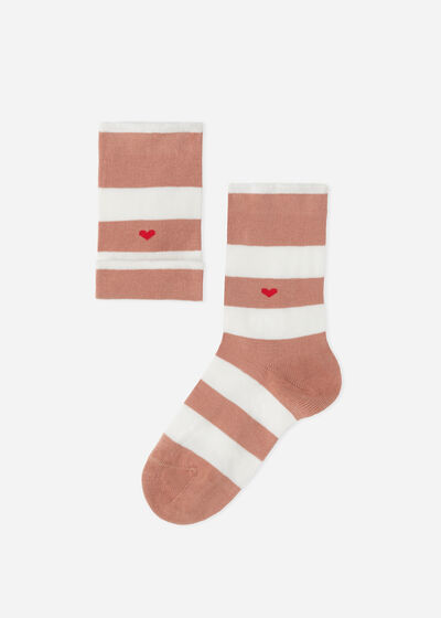 Krátké dětské ponožky s pruhovaným vzorem