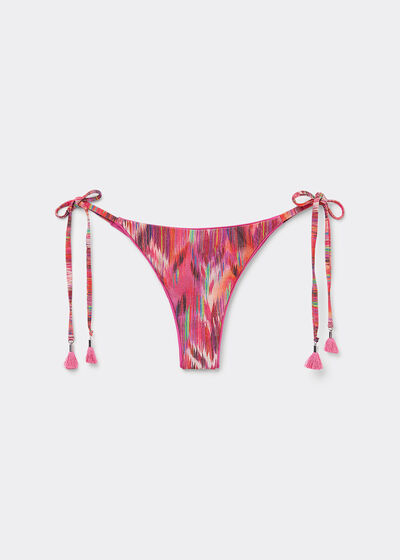 Bas de maillot brésilien à lanières Multicolor Ethnic