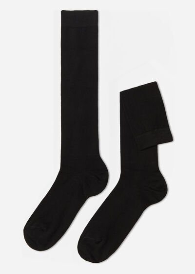 Chaussettes longues en coton thermique pour homme