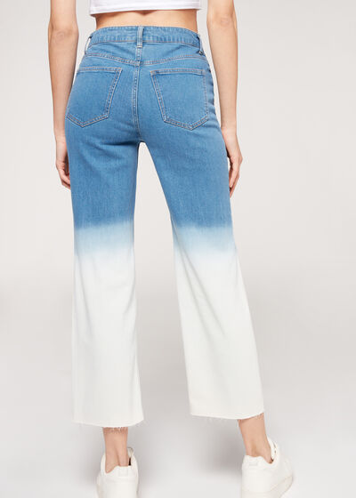 Skrátené rovné džínsy