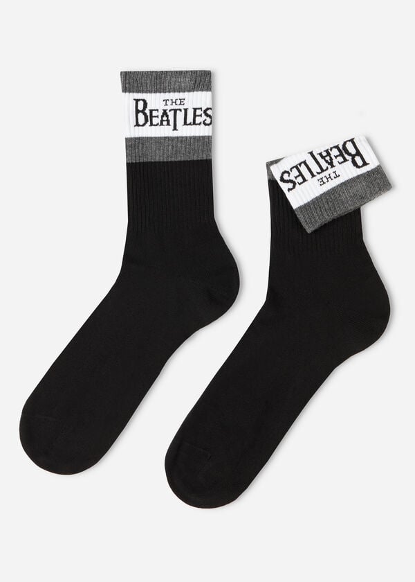 Men’s The Beatles Text Short Socks