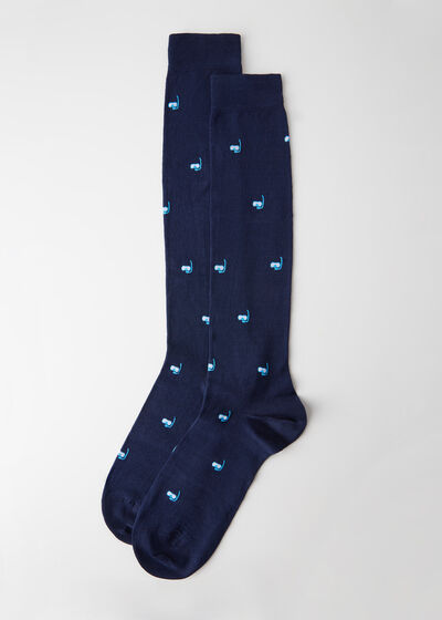 Ανδρικές Μακριές Κάλτσες με Καλοκαιρινά Print